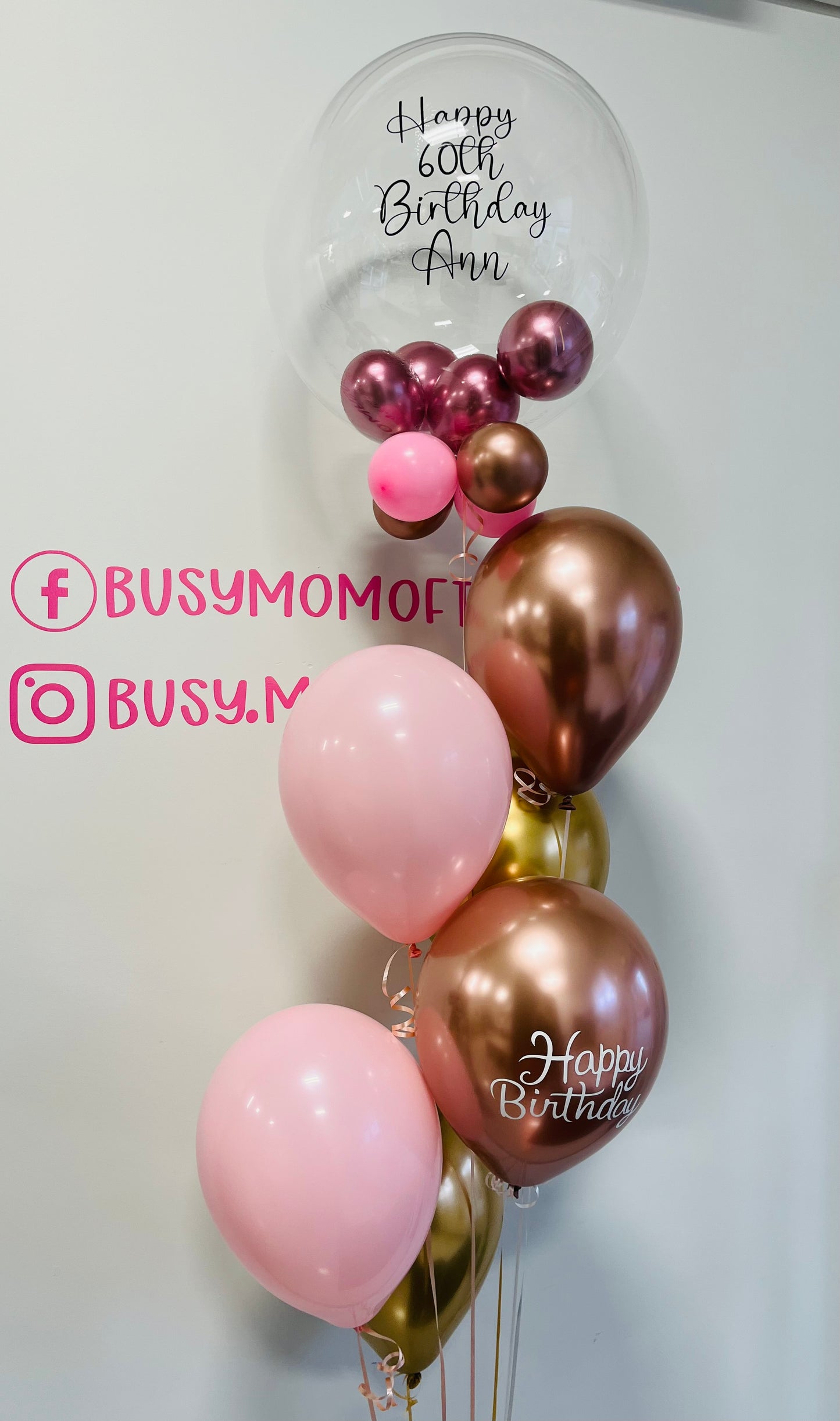 Rose Gold Birthday Party Balloons