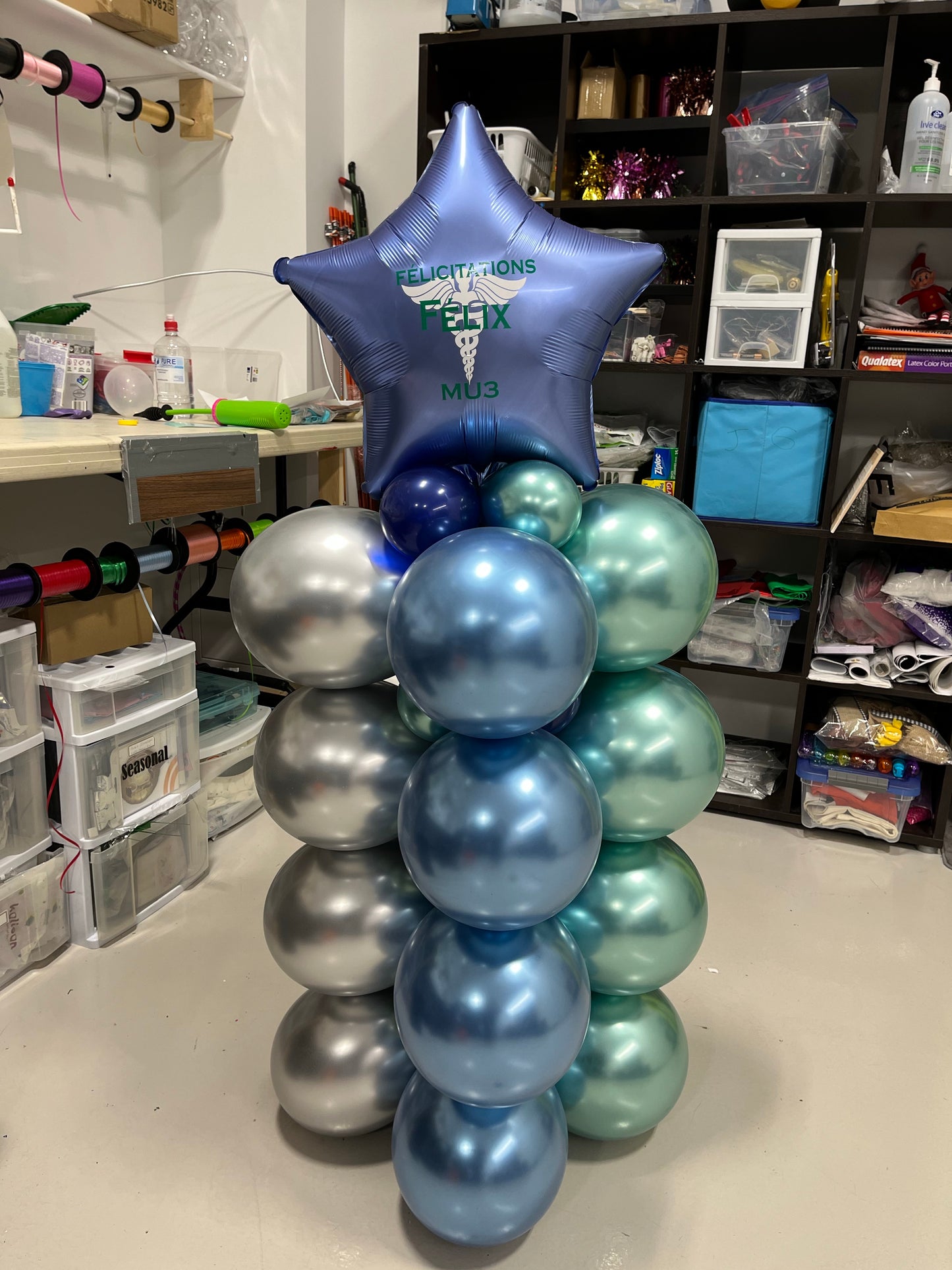 Personalized Balloon Tower Bouquet