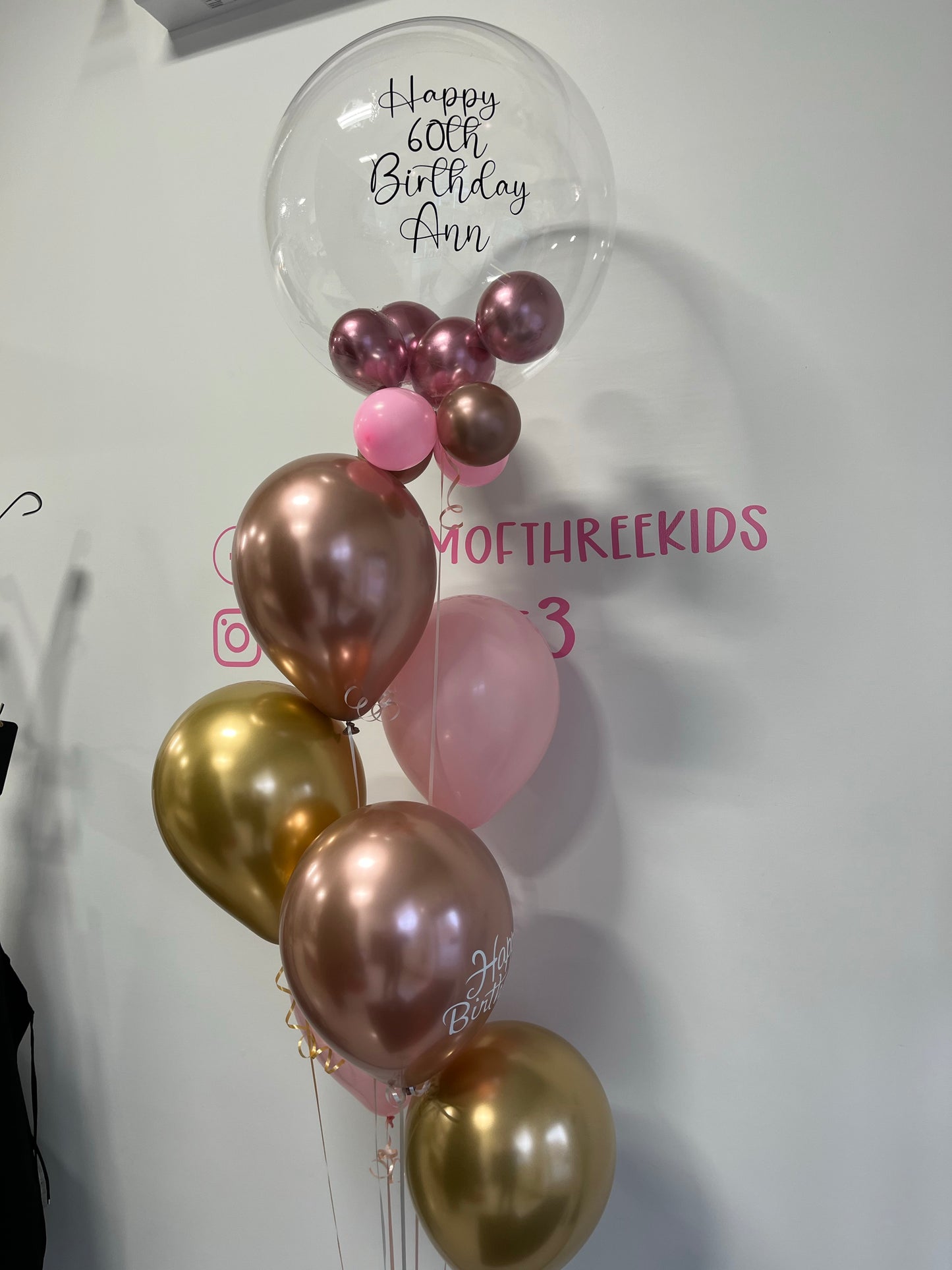 Personalized Helium Bubble Balloon Bouquet